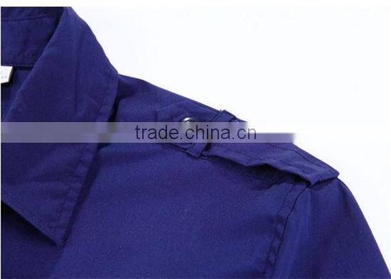 Men's shirts with Epaulets cotton elastic slim fit fashion shirts for man