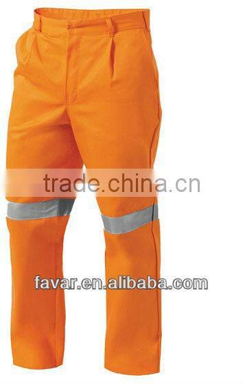 Navy blue 310 gsm cotton drill fire retardant pants high quality men's hi vis pants