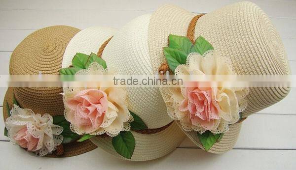 Fashion raffia straw boater hats cheap straw hats