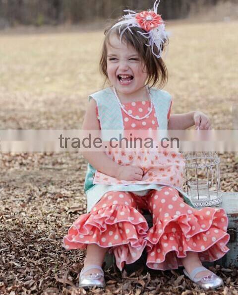 Fashionable Autumn Mustard Pie girls boutique clothing outfits girls ruffle pants set