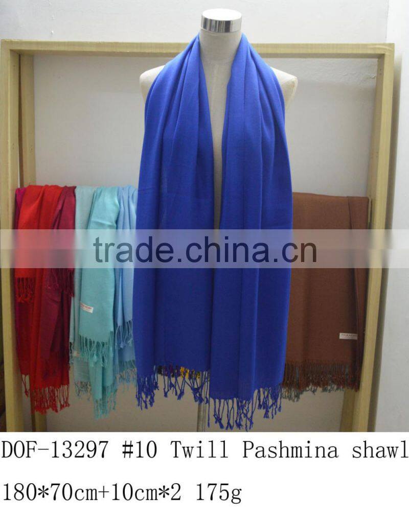 Fashion women twill hot popular pashmina shawl 100%viscose solid color