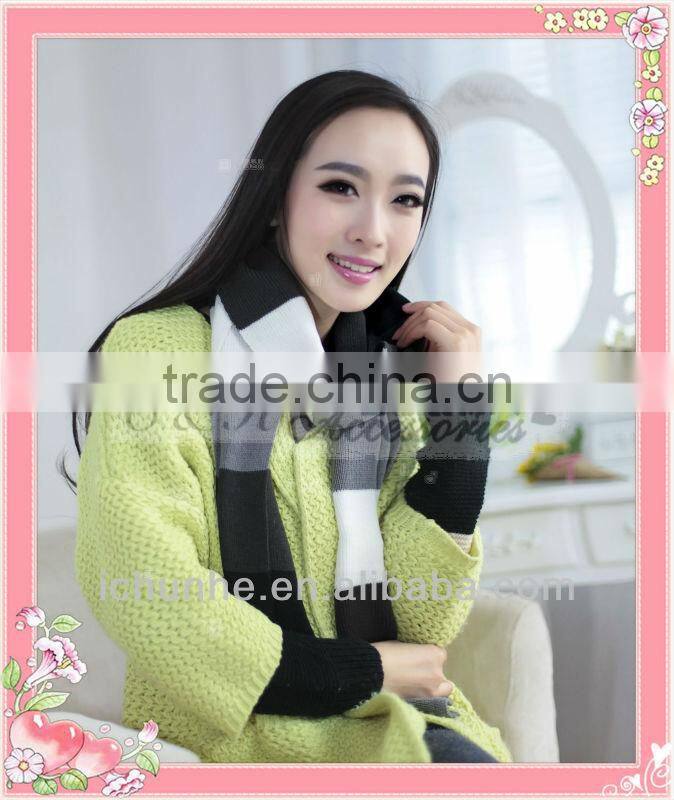 popular lovely girl winter knitted acrylic scarf factory in knit town