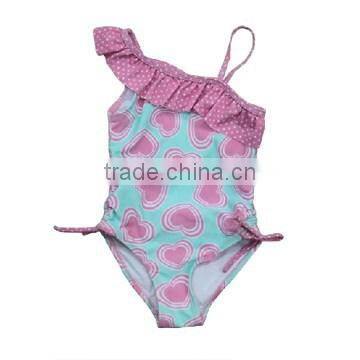 Red baby girl swimwear one piece with hello kitty printing