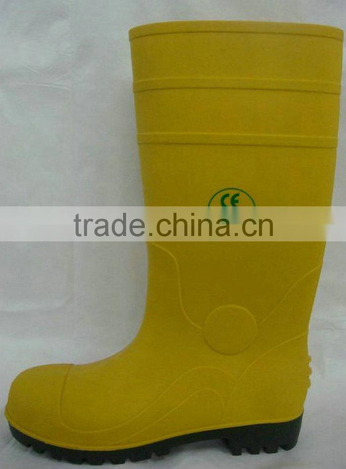 Yellow Heat Protection Steel Toe Work Boots For Chemical Industry