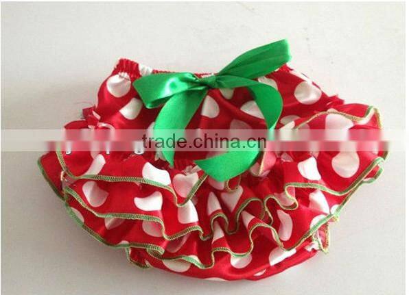 2015 Newest Design! lovely Various color Ruffled Satin Baby's Bloomer/ Diaper cover with lovely Pattern