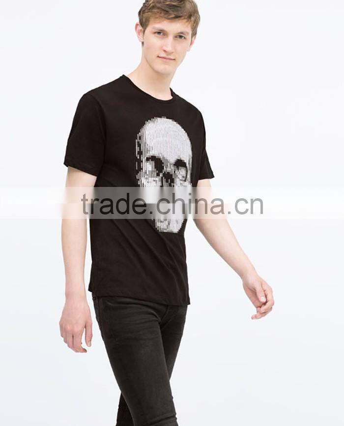 Short sleeve custom skull digital printed t-shirt wholesale China