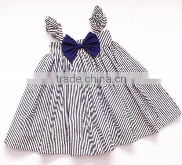 Boutique Girls Wedding Dress Party Wear Baby Soild White Cotton Dresses Wholesale Kids Clothing