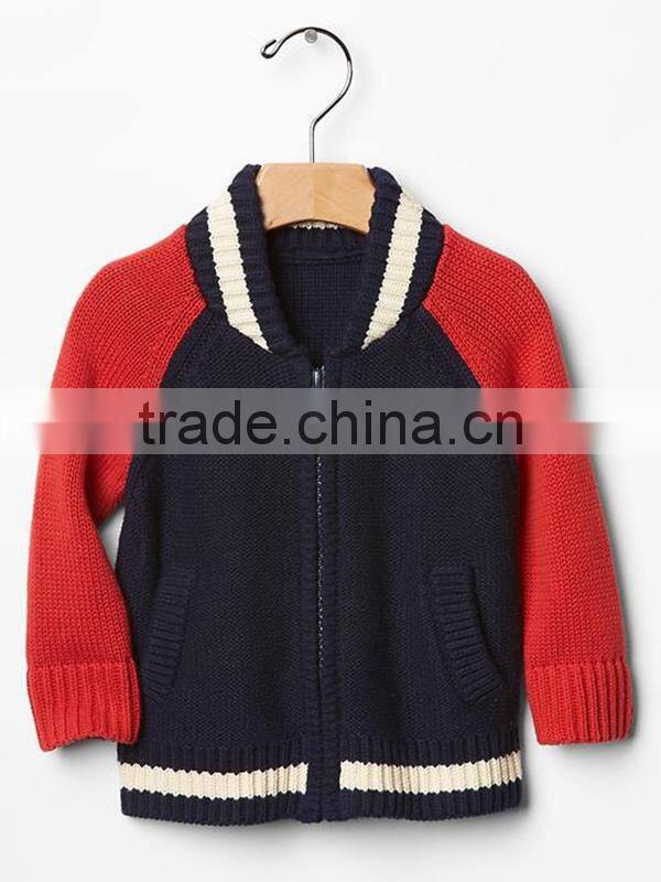 Varsity full zip sweater jacket for infant boys