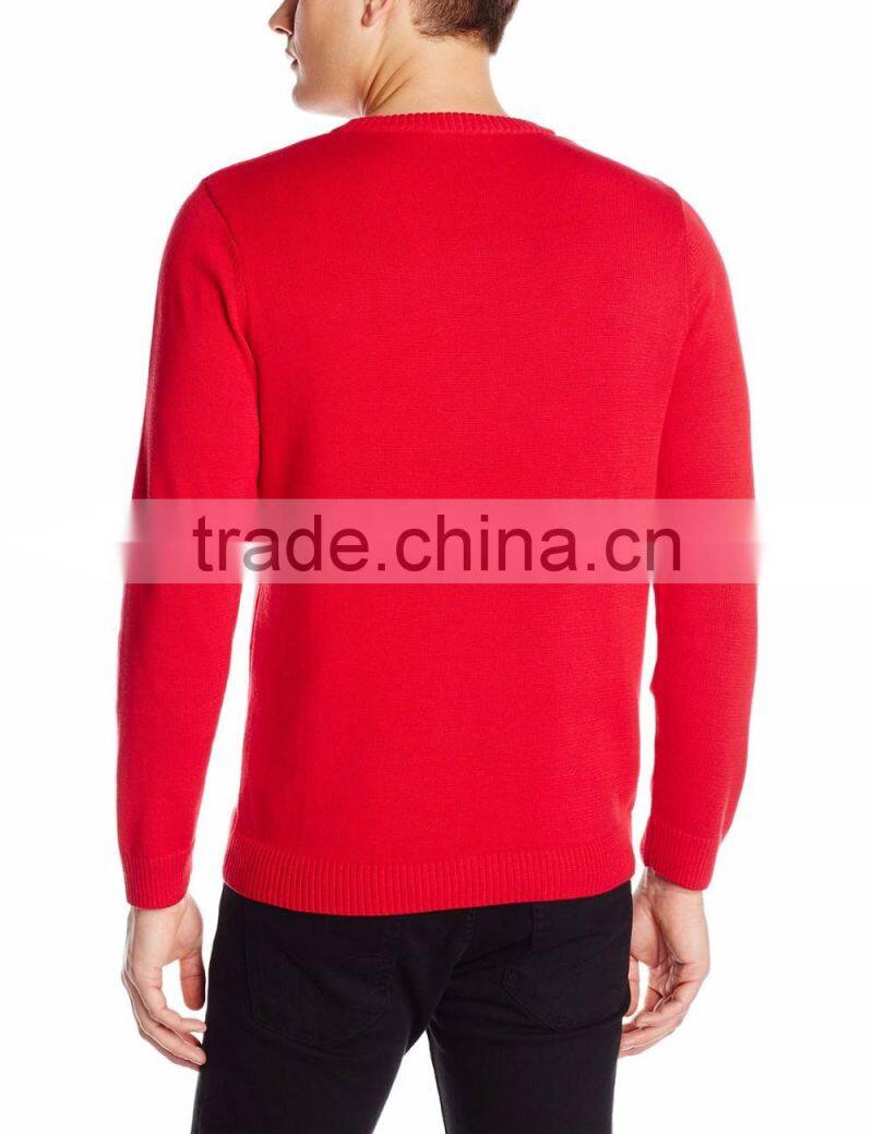 Men Red Sweater Words Pattern Christmas Souvenirs