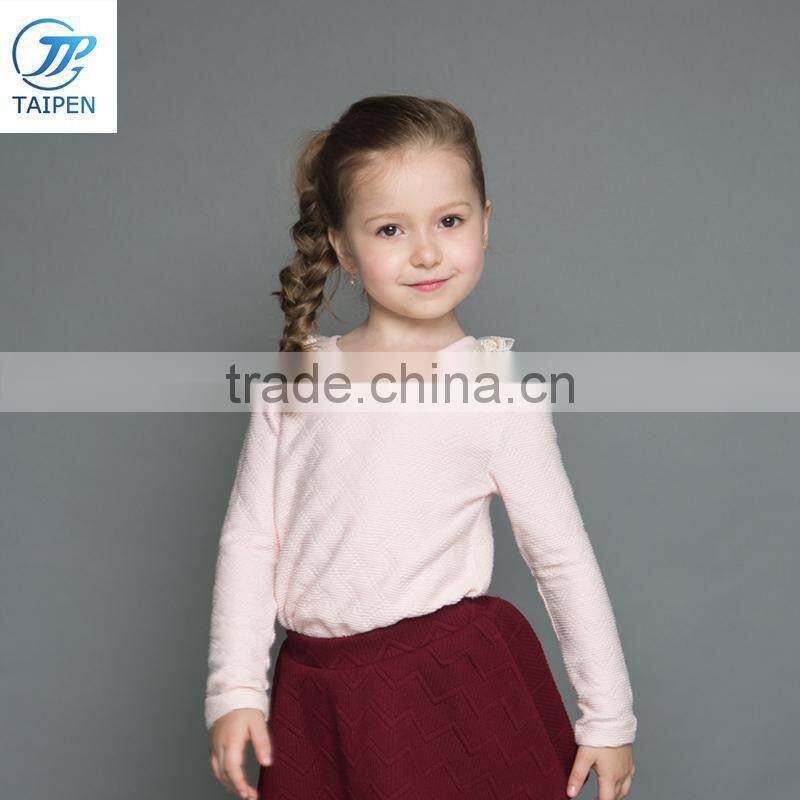 2017 Spring Girls t Shirt With Pattern 100% Cotton Children Clothing Long Sleeve Kids T Shirt
