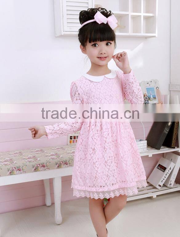2014 New Arrival Baby Kids Children's Girls Long Sleeve Lace Princess Dress With Belt SV012213 #