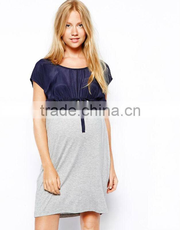 Maternity clothing Mamalicious Contrast Jersey Dress