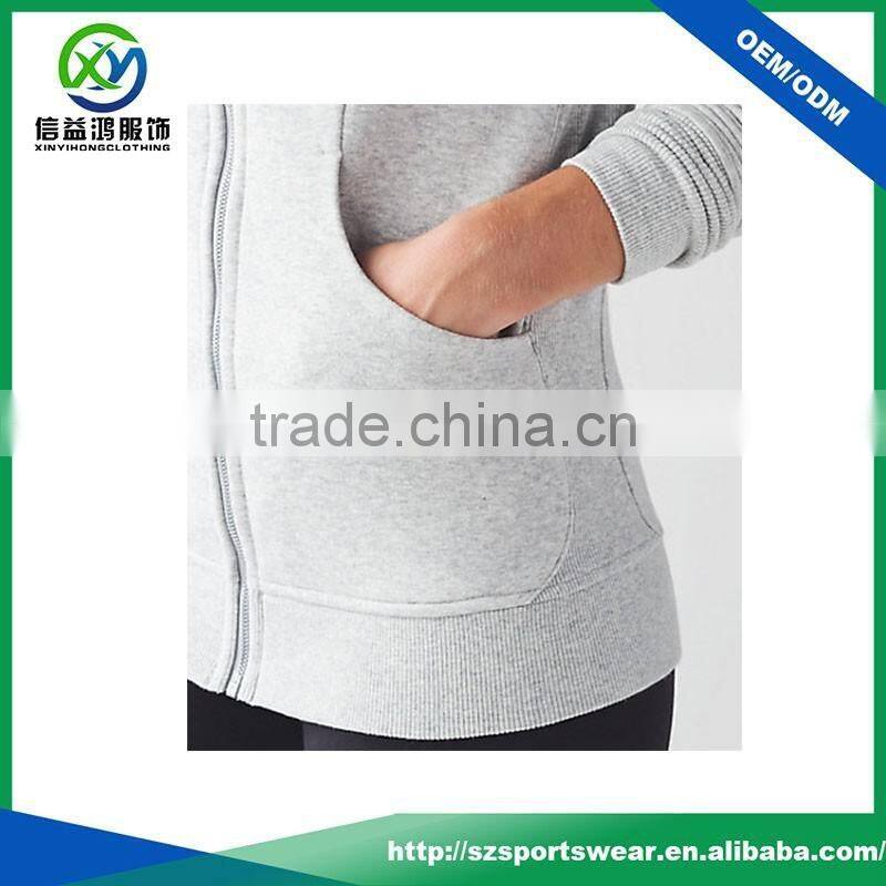 Latest Design ladies 100% cotton light weight grey color windbreaker sports wear bomber jacket