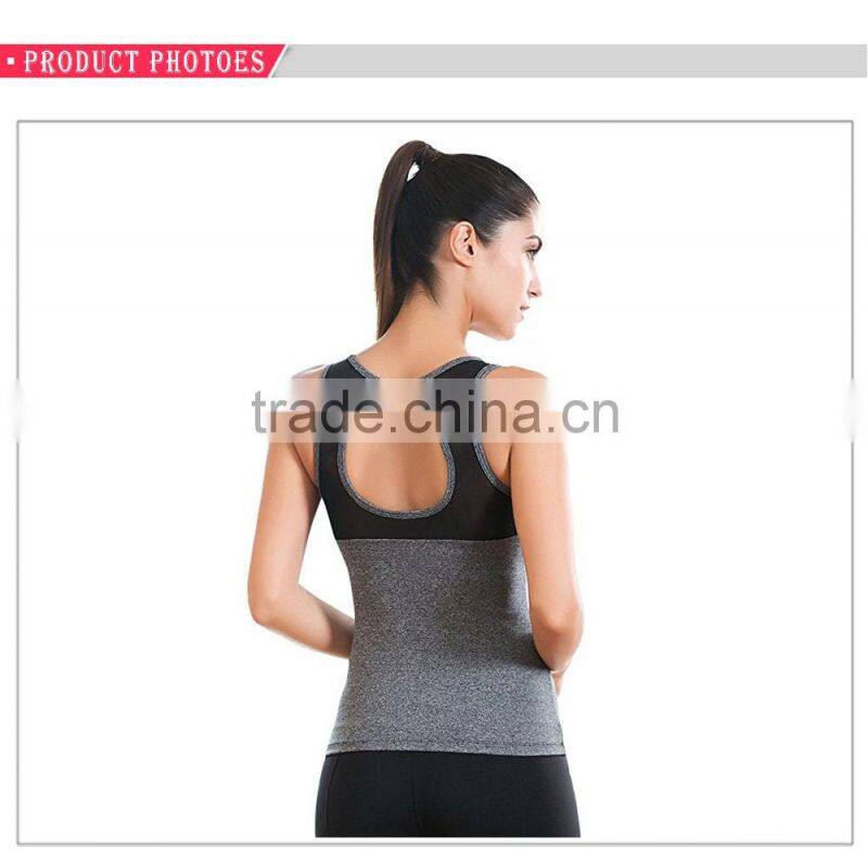 Sexy Girls Custom Gym Fitness Yoga Wear Custom Tank Tops Women With Mesh Design
