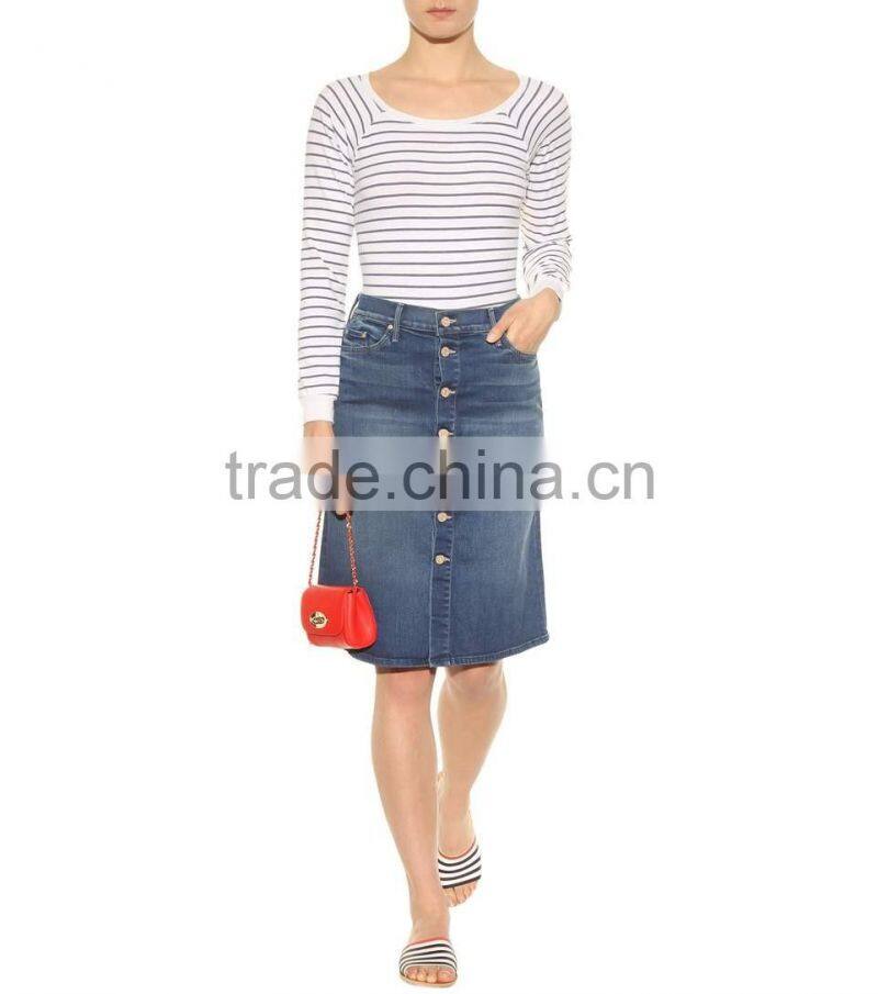 High quality denim skirt latest long skirt design for ladies