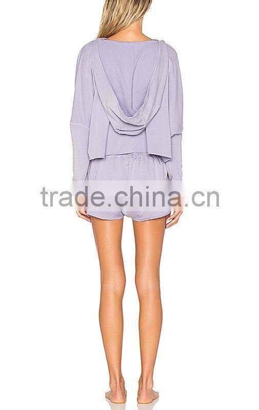 2017 OEM custom plain womens tracksuit set ladies tracksuit morning run blank tracksuit with hood