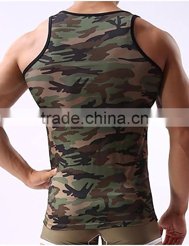 Stylish 2017 New Camo Tank Top/ Slim Fit Tank Top /Color Binding Tap Top T1701011
