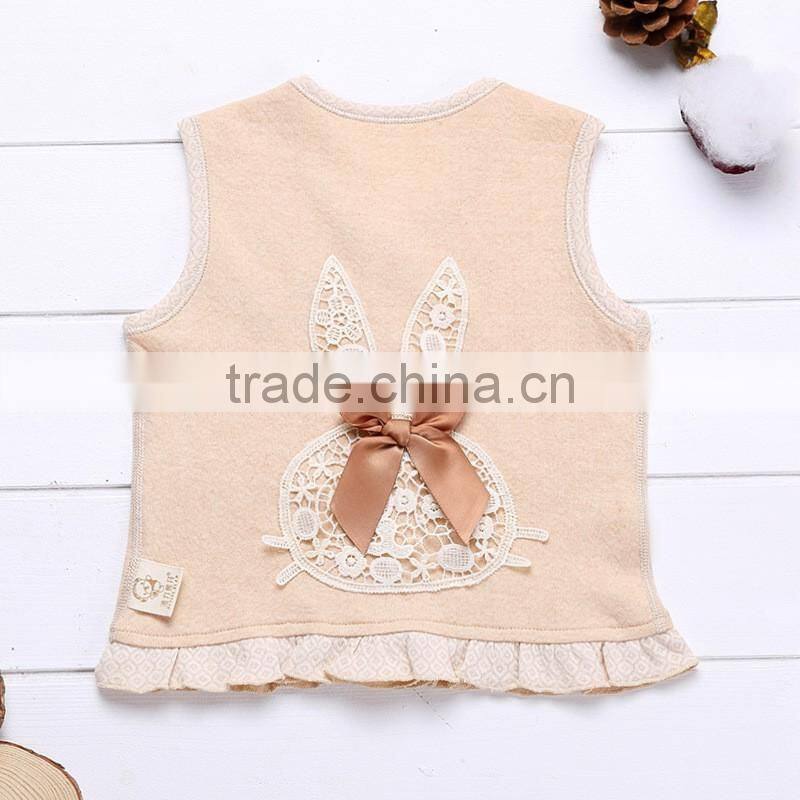 New Spring Baby Vest Natural Colored Cotton Top Unisex Cardigan Kniting Cartoon OEM Service