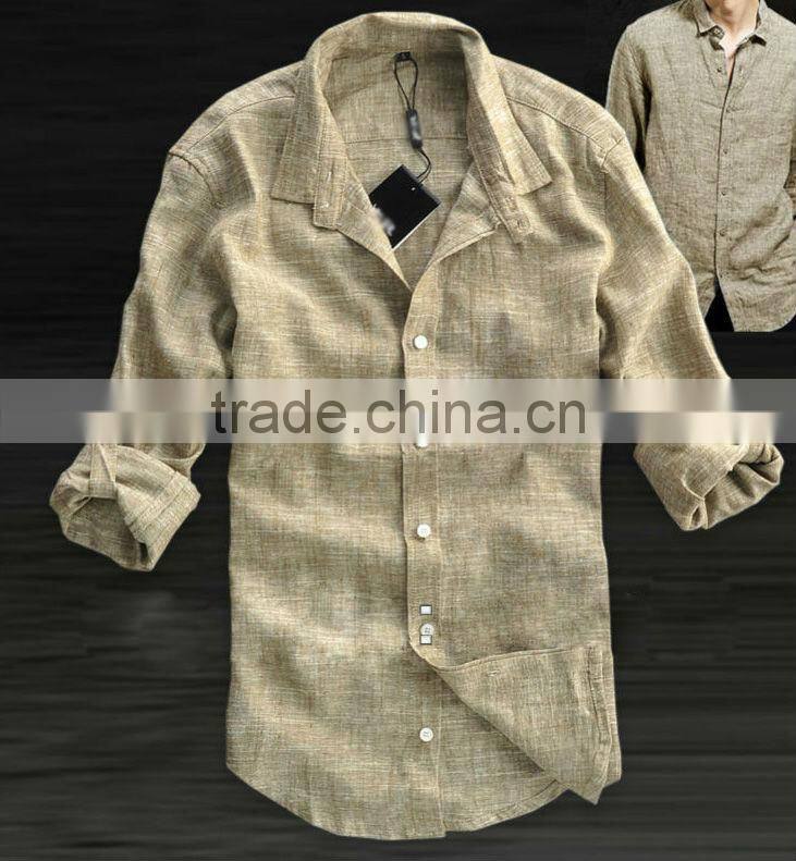 2016 foreign trade cotton men long sleeves linen shirt