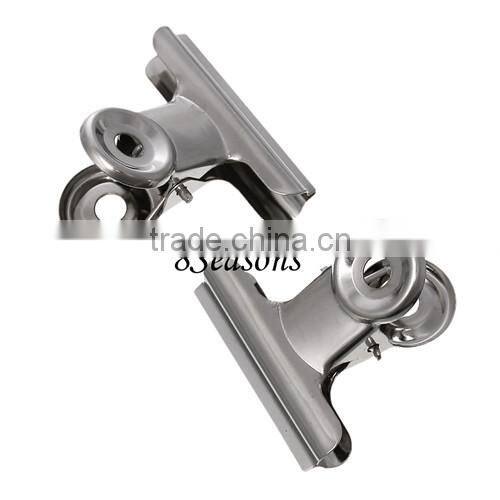 High Qaulity Silver Tone 5.0cmx4.4cm Stainless Steel Office Metal Bulldog Clips