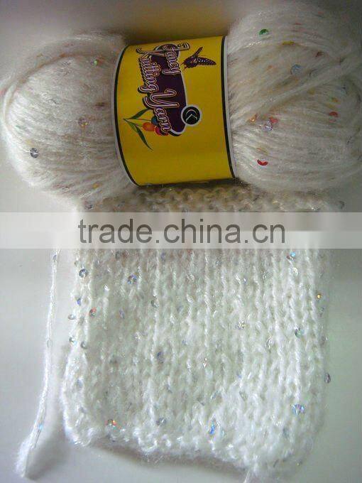 Hand paint mixed color sweater yarn with sequin
