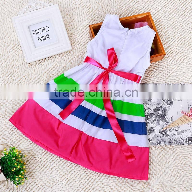 Summer girls dress baby summer children's skirt children dress color stripe dress children's wear