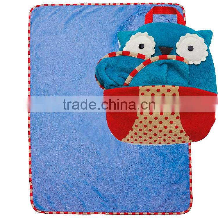 Wearable Fleece kids poncho, Cute Anmail Hooded Blanket