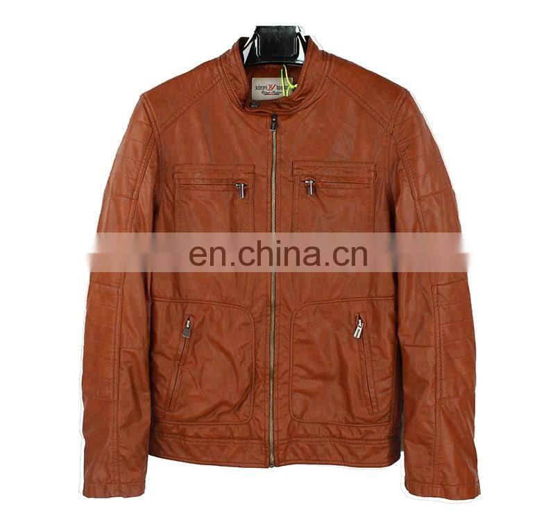 2016 fashion style Mens PU leather jacket winter jacket