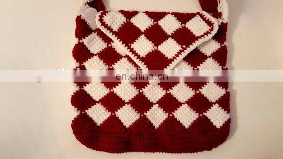 White Flower Handbag, Crochet Handbag, Handmade Colorful Handbag