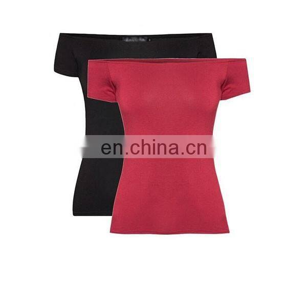 Wholesale Off Shoulder Tunic Tops Fashion Design Red Ladies Blouses & Tops