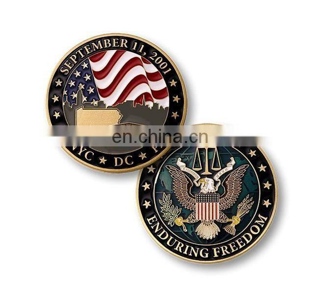 Customized design brass painting challenge metal coin