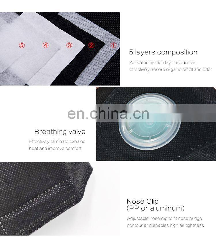 Black Activated Carbon N99 En149 Dust Ffp1 Mask Guangzhou