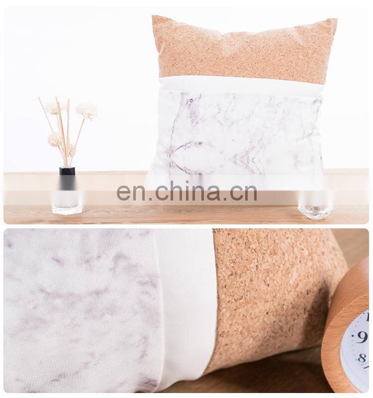 2018 New Item Knife Edge Geometry PU Poly Canvas Applique Cork Sofa Cushions For Sale
