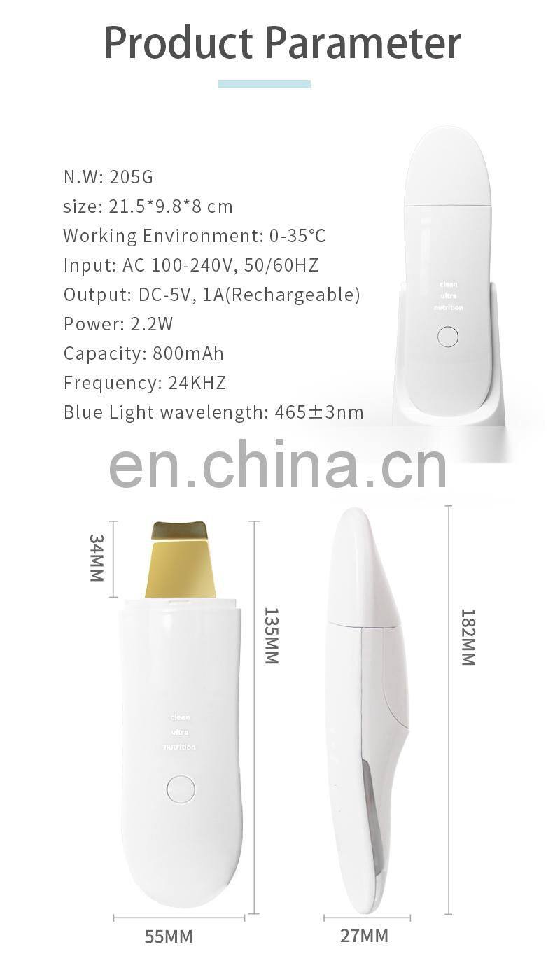 Trending Products 2019 New Arrivals Ultrasonic Pore Face Cleaner Spatula For Skin Care