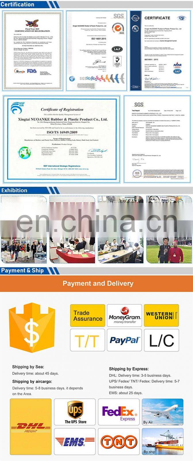 NUOANKE Hydraulic Cylinder Polyurethane Seal PU U Cup UN Piston Rod Hydraulic Oil Seal For Excavator