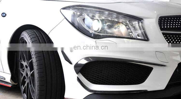 Carbon finber front bumper canard for C class w205 carbon front bumper fins Carbon fiber decoration parts for w205 C63 2017 2016