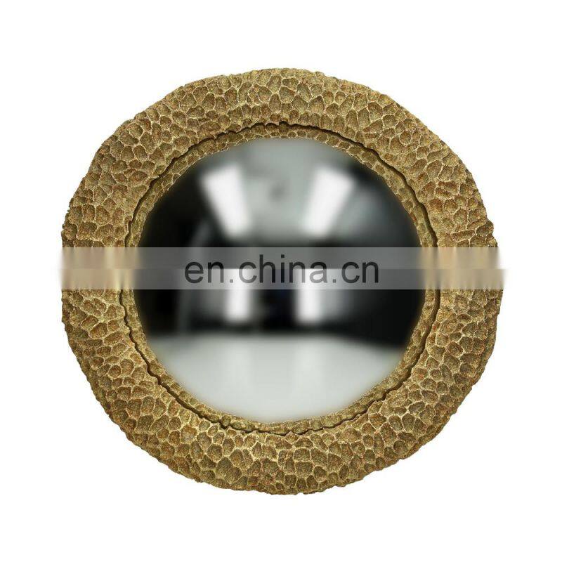 Wall Mounted hexagon mirror with customized color wooden frame Hanging Storage Display makeup mirror shelf Wall Decor