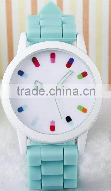 high quality japan movement jelly silicone wristband watch