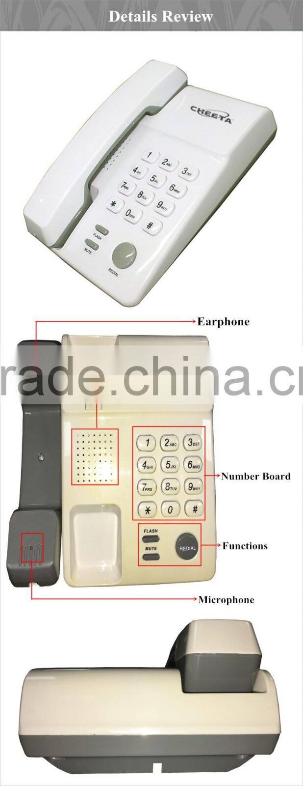 corded landline no display wired telephone for home
