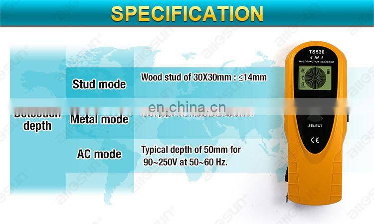 All-Sun TS530 4 in 1 super detector digital multifunction metal detector AC voltage/stud Spotlight&Groove 2m measure tape inside