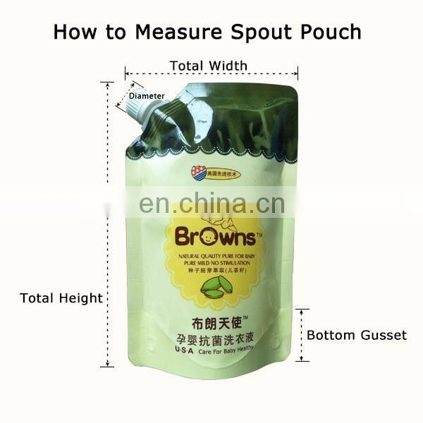 Customized special shape plastic pouch milk tea liquid spout bag