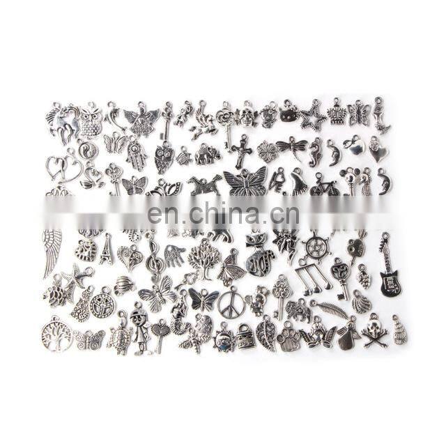100pcs Mixed Vintage Metal Animal Birds Charms Beads DIY Bracelet Pendant Necklace Accessories For Jewelry Making Findings