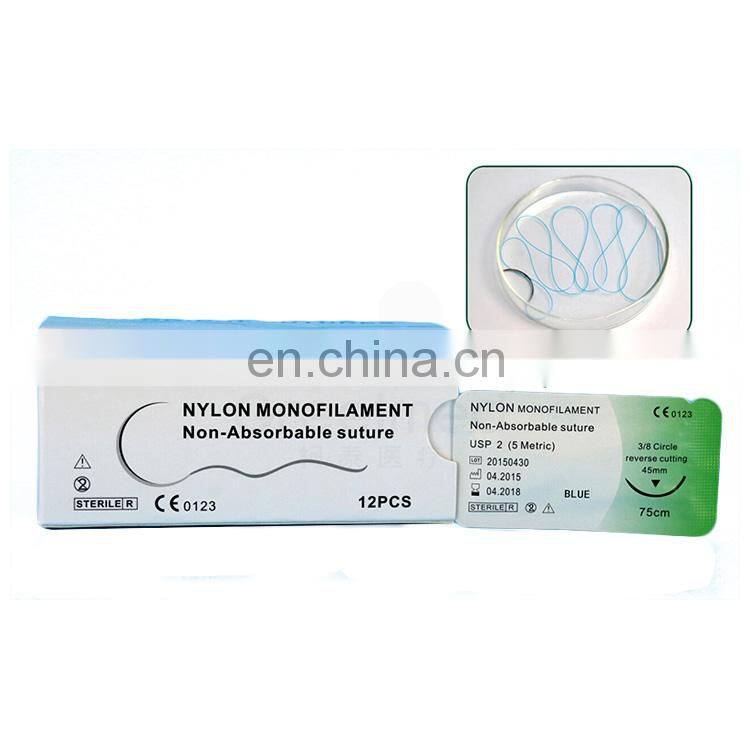 Best selling monofilament nylon surgical suture 2 0/3 0/4 0/5 0