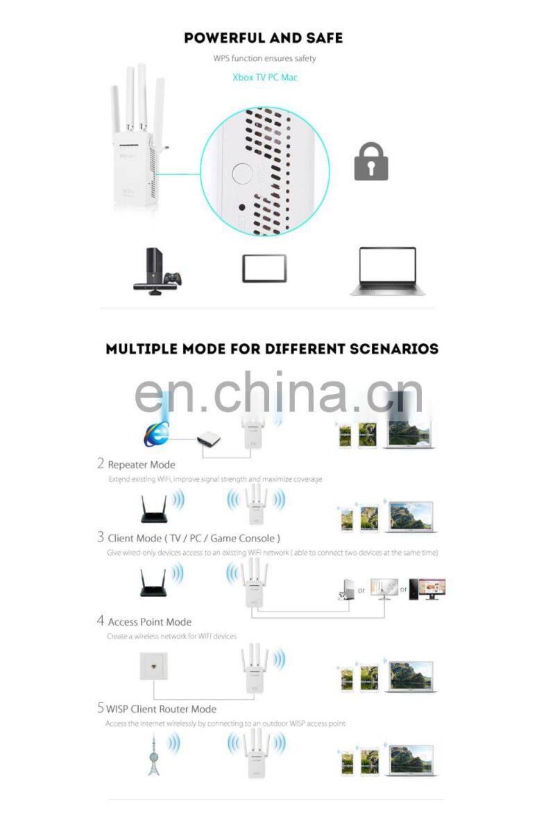 ALLINGE LG3205 Wireless Wifi Repeater Routers 300M 2.4GHz Network Signal Amplifier 802.11n Signal Booster Wifi Repeater