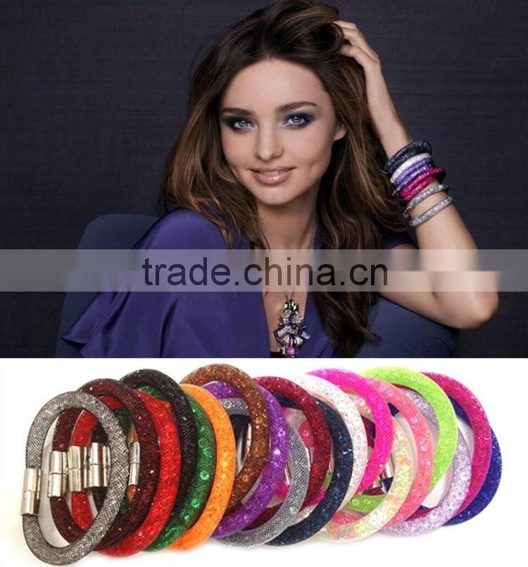 Hot sale Stardust Bracelet With Crystal stones Filled Magnetic Clasp Charm Bracelets Bangles