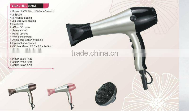 water transfer hot selling salon hair dryer