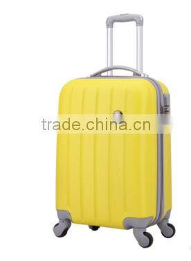 trend leisure yellow ABS trolley luggage suitcase carry on airport luggage supplier