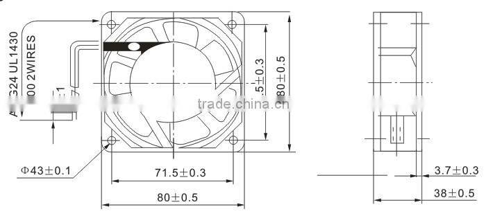 Salzer PD83B-220 Square AC Fan 80X80X38mm