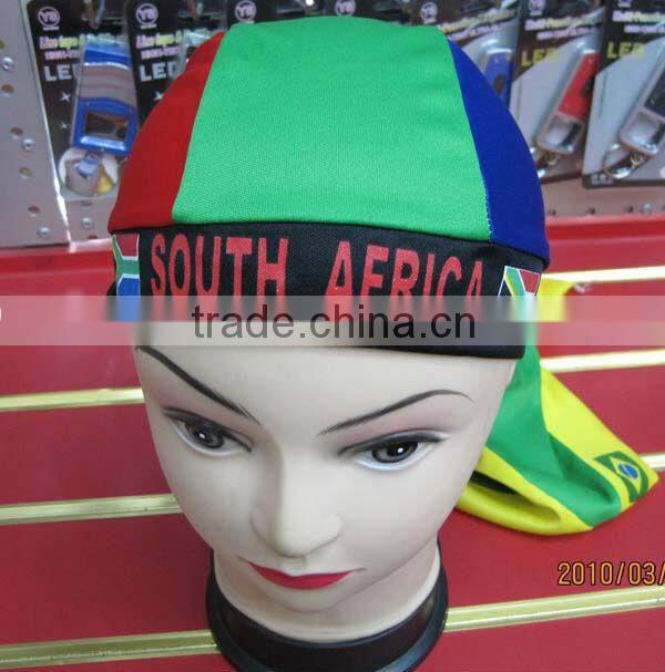 Sport fans different country flag head tie scarf, promotional gife cap,newest hot sell head tie scarf