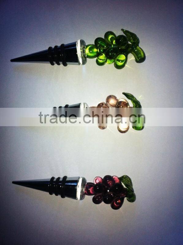 wholesale murano glass wine stopper,grape wine stopper